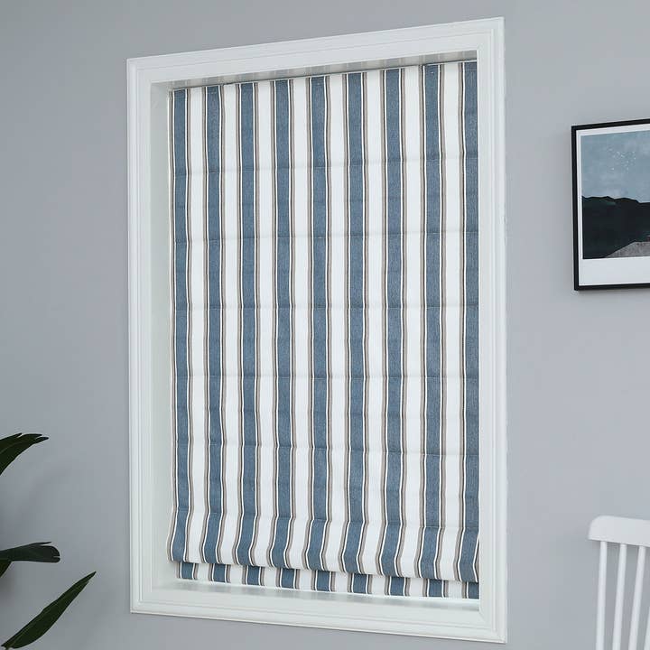 Shadisfy – Engroshandel Persienner – Brighton stribet romersk liftgardin0