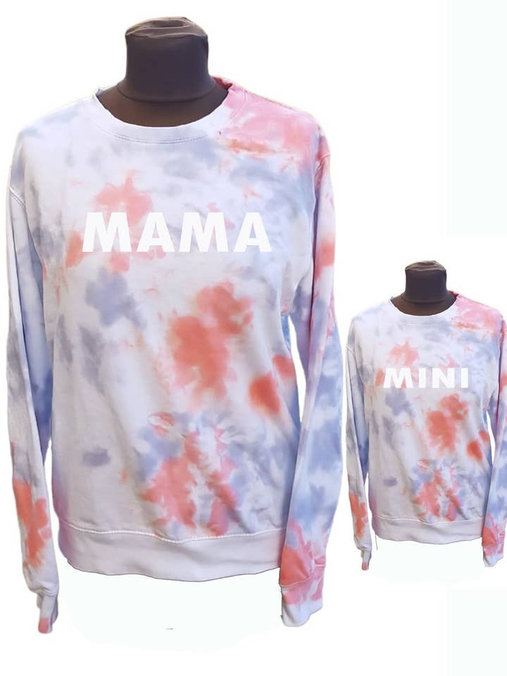 Trendige Batik-Sweatshirts für Mama und mich im Partnerlook für den Großhandel von VeEco Gifts