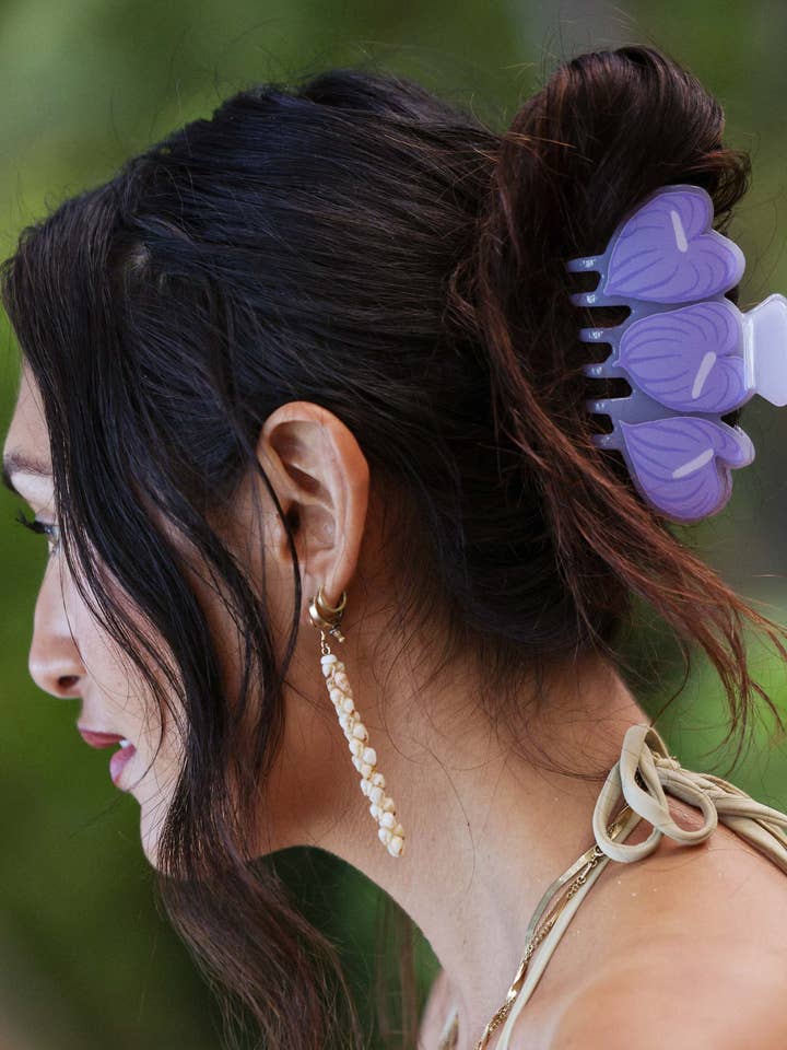 Clip para el cabello Triple Anthurium para venta al por mayor de Tag Aloha Co.