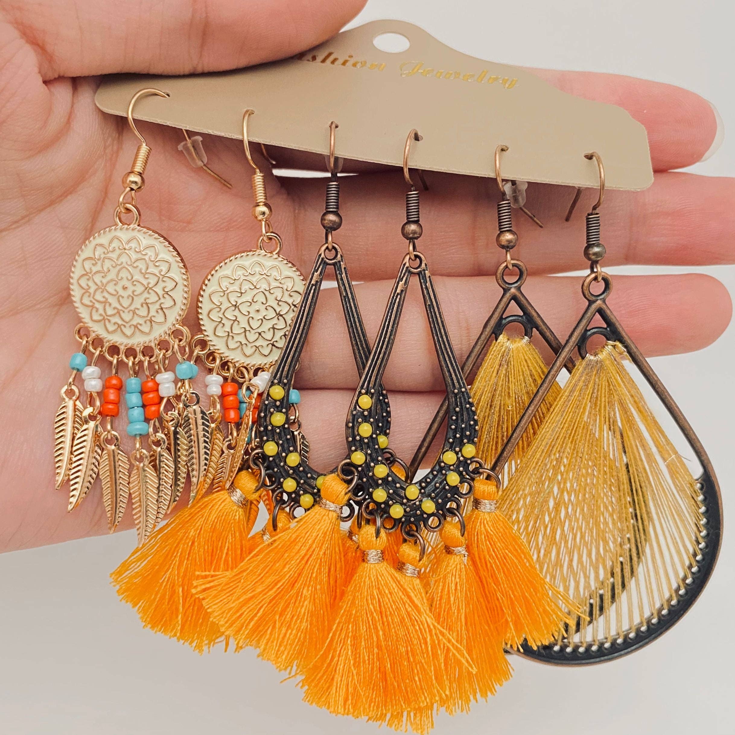 Mio Queena – wholesale Jewellery set – 3Pairs/set Boho Earrings in Different Styles - BJ18
