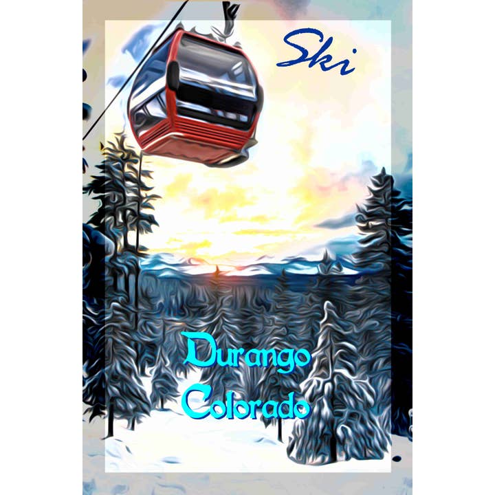 Durango CO Ski Art Skiing Travel Poster 16 x 24 for wholesale by BMS BIZ