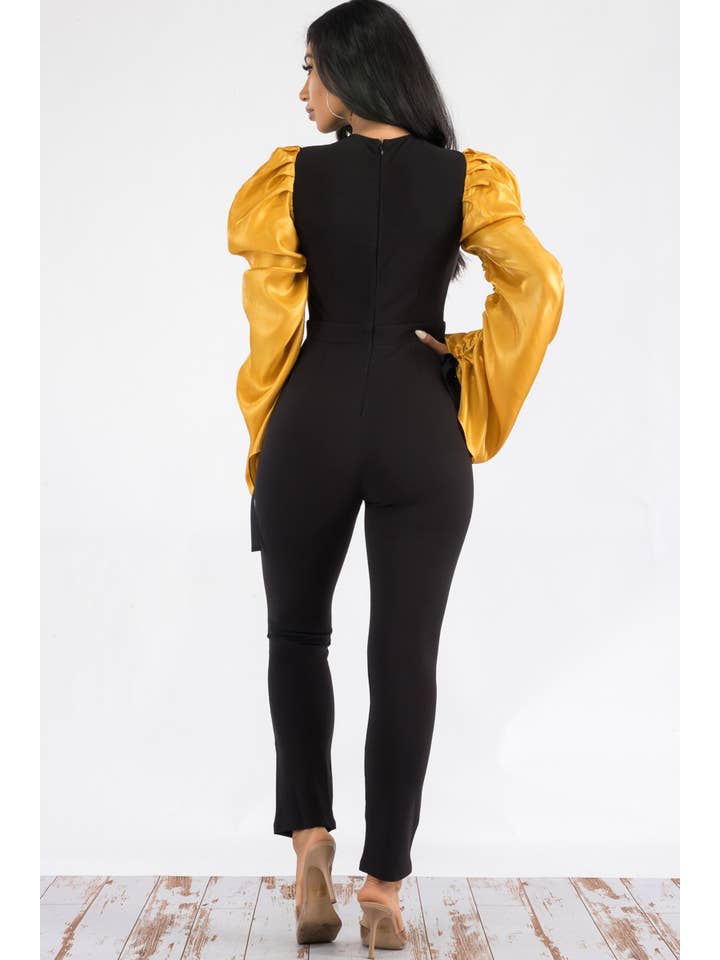 H&H Fashion Inc. - Wholesale Jumpsuit - Women's - RRE90492-1 - Ruched Long Sleeve Jumpsuit3