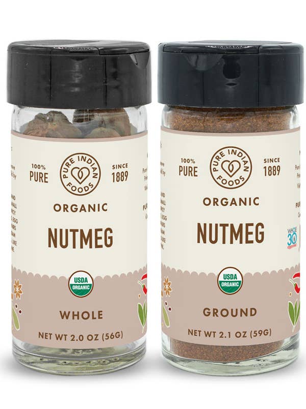 Nutmeg, Certified Organic for wholesale by Pure Indian Foods