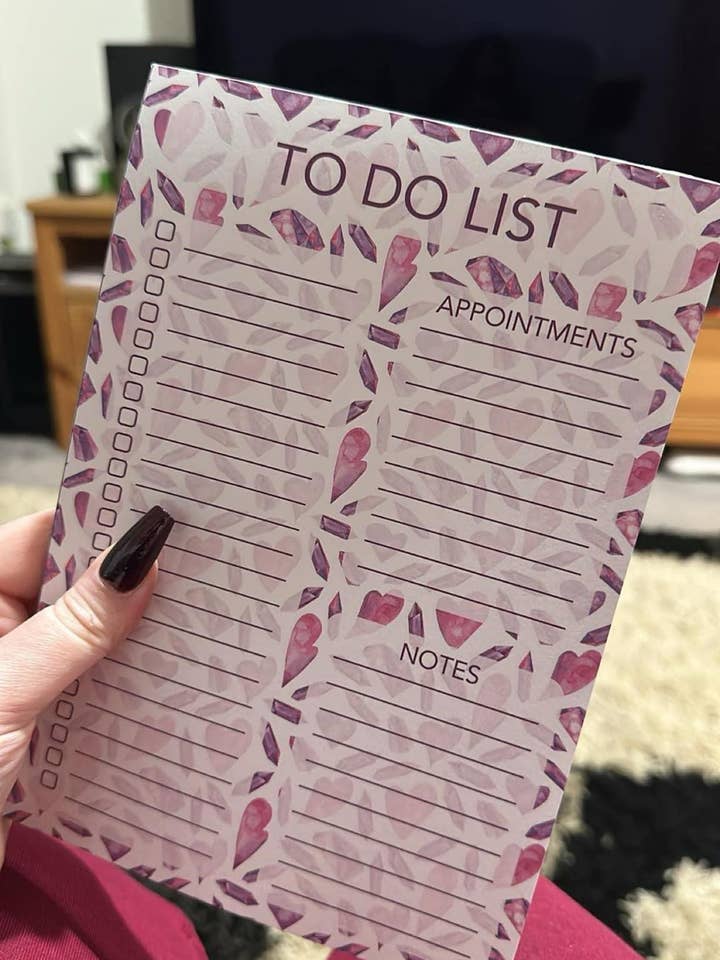 Crystal To Do List A5 Desk Pad for wholesale by The Bouncing Berner
