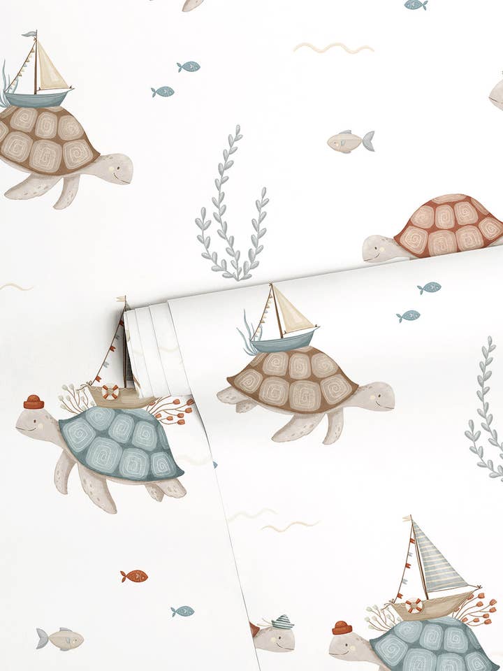 LOTAN - Papier peint enfant - Balade en mer, les tortues (H0776) for wholesale by LILIPINSO