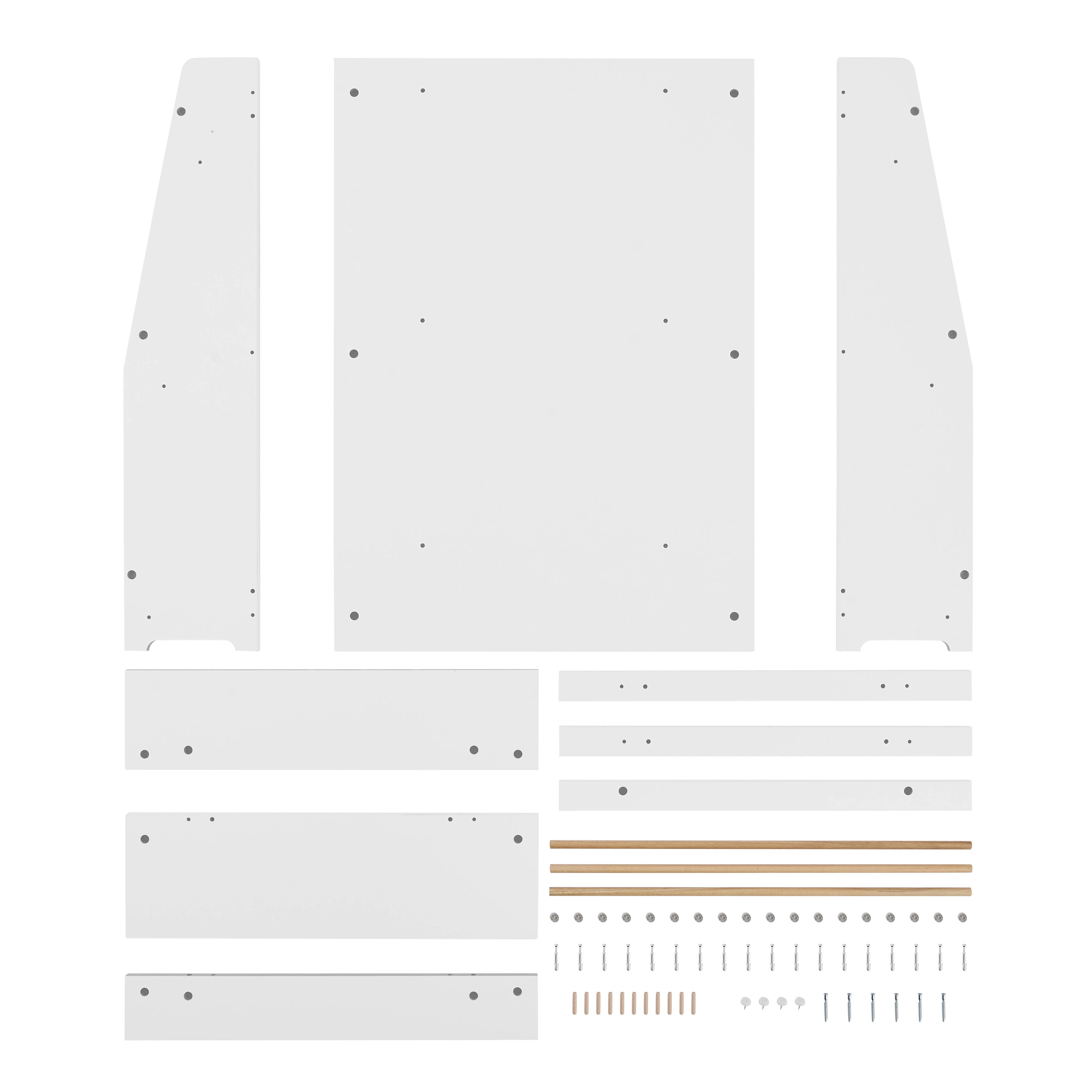 Danya B - Vendita all'ingrosso Librerie - Libreria autoportante per bambini a 3 livelli bianca Steiner con aste4