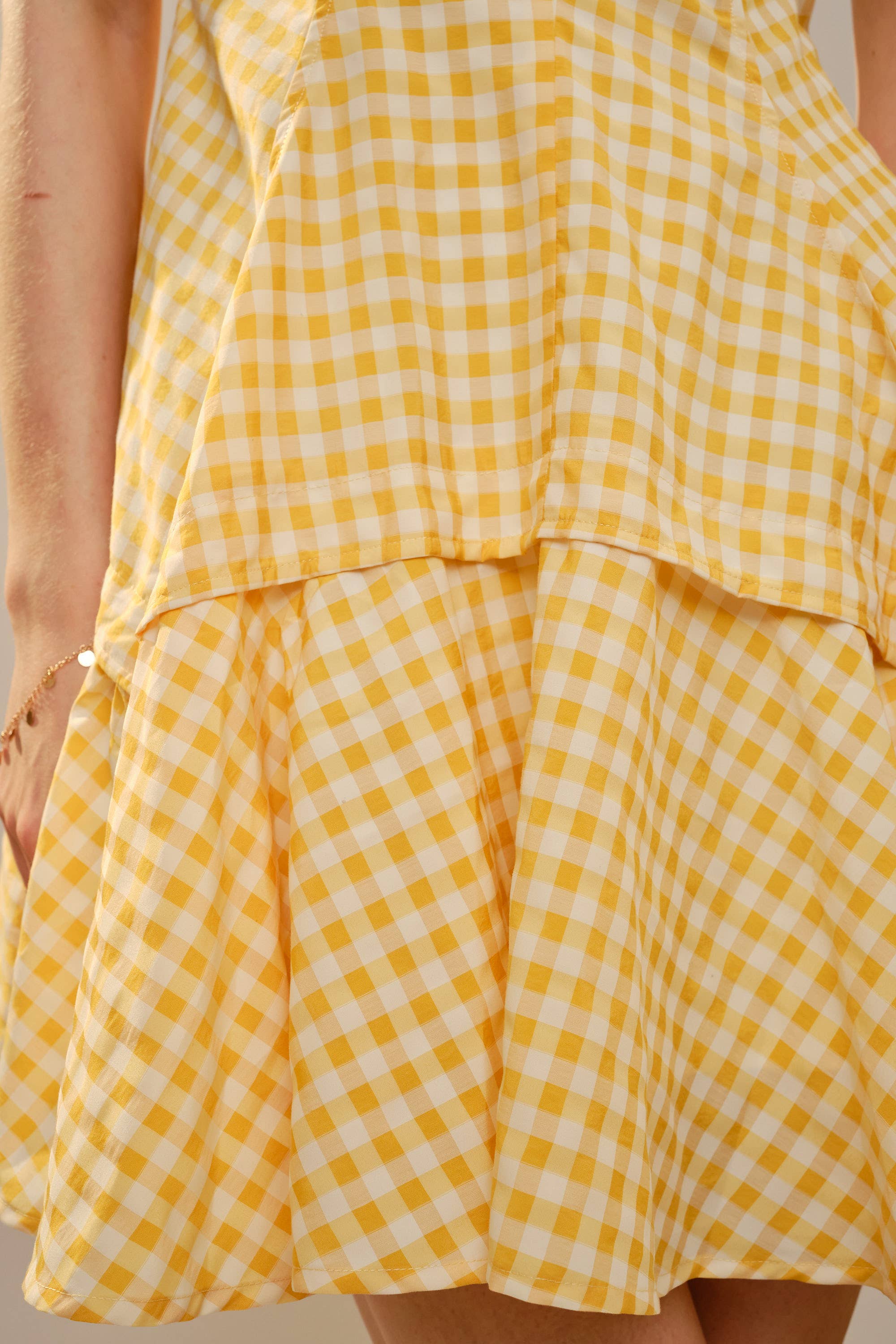 Blue B - Wholesale Dress - Women's - 47022D - Gingham Flare Mini Dress3