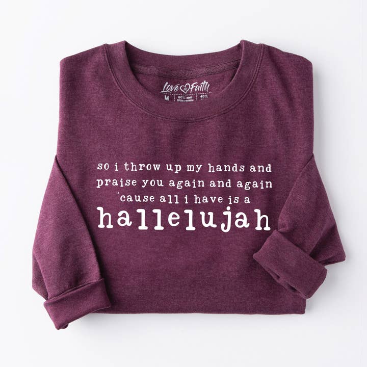 Heather Sugar Plum Hallelujah Sweatshirt for wholesale on Faire