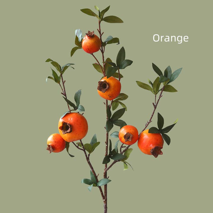 ACNITE(We cover U.S. import duties) - Wholesale Artificial Plant - Artificial Orange pomegranate fruits branches home decor9