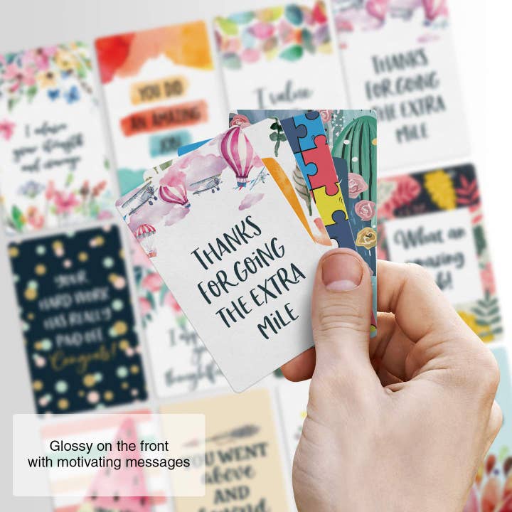 Dessie - Wholesale Encouragement card - Dessie® 63 Motivational Cards with Unique Designs and Words of Encouragement, 2.1” x3.3”4