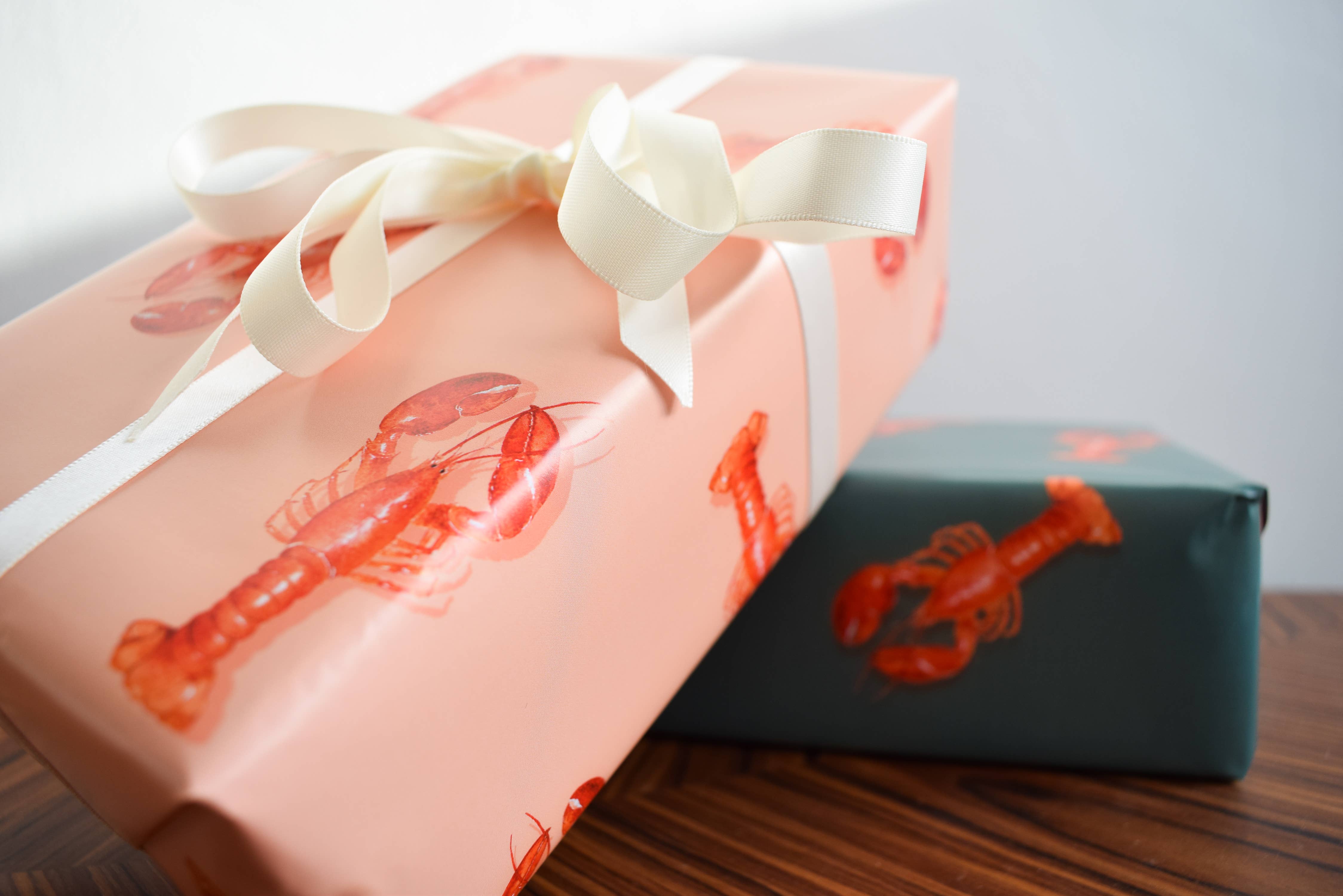 studio frewb - Wholesale Flat Wrap - Lobster gift wrap (pink) - single sheets 4