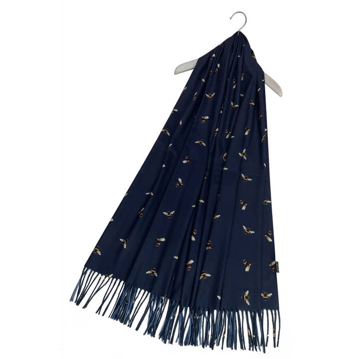 Fashion Scarf World - Wholesale Scarf - Women's - Bumble Bee Print Tassel Scarf