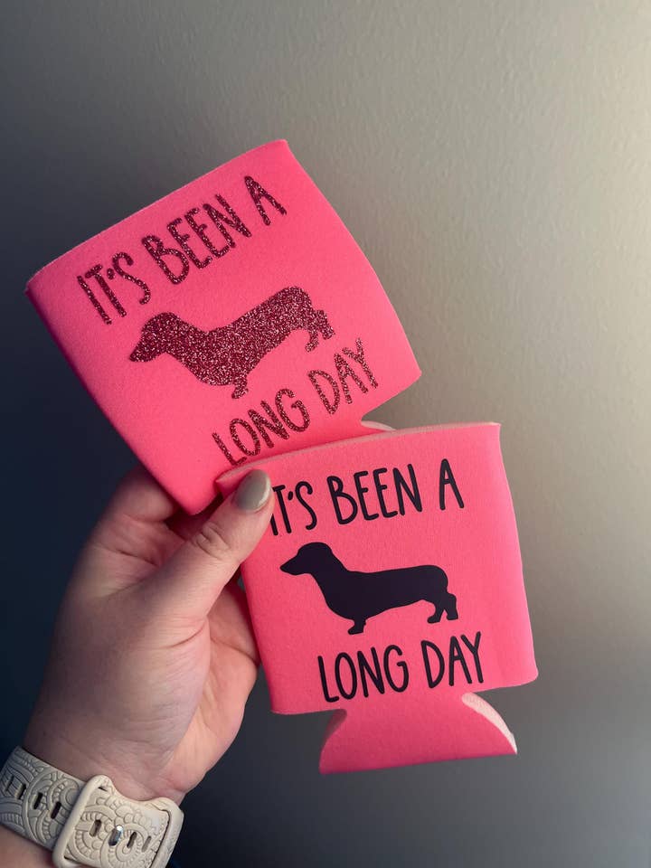Dachshund "It's Been a Long Day" Can Cooler & Drink Holder for wholesale by BCrisp Creations