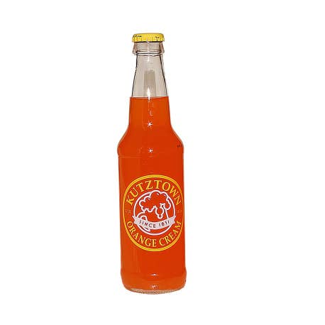 Kutztown Orange Cream Soda, 12oz Glass Bottle 12ct for wholesale by Grandpa Joe's Candy Shop