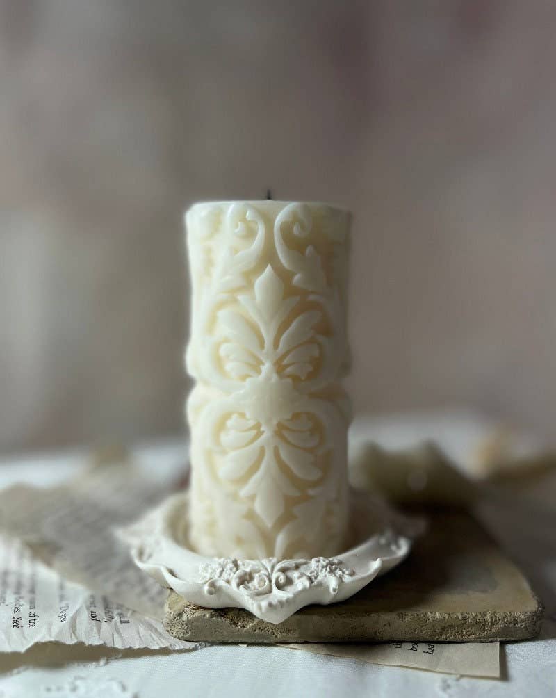 Home Pro Idea - Wholesale Pillar Candle - Damask Pillar Candle| Vintage| Pillar Candle| Home Decor 4