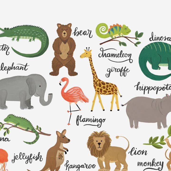 LoveLight Paper – wholesale Art print – Kids & baby – Animal Alphabet Chart - Art Print2