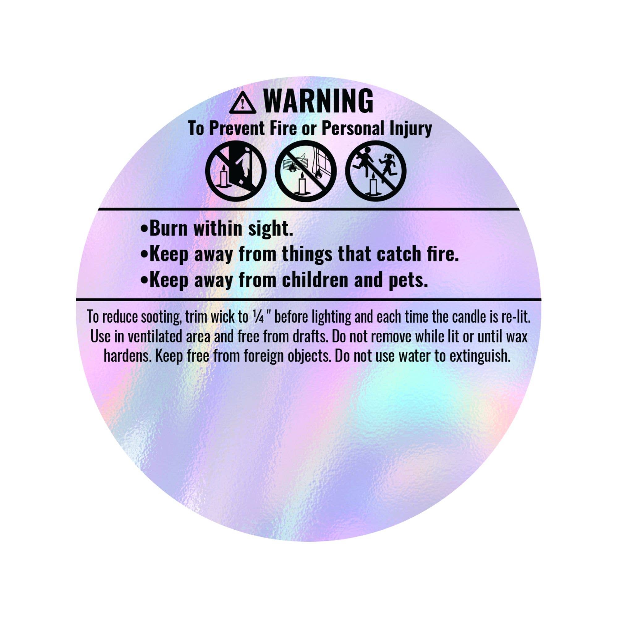 General Wax - Candle Making Supplies - Wholesale Craft Supplies - 100-PK Candle Warning Labels | Candle Making Supplies3