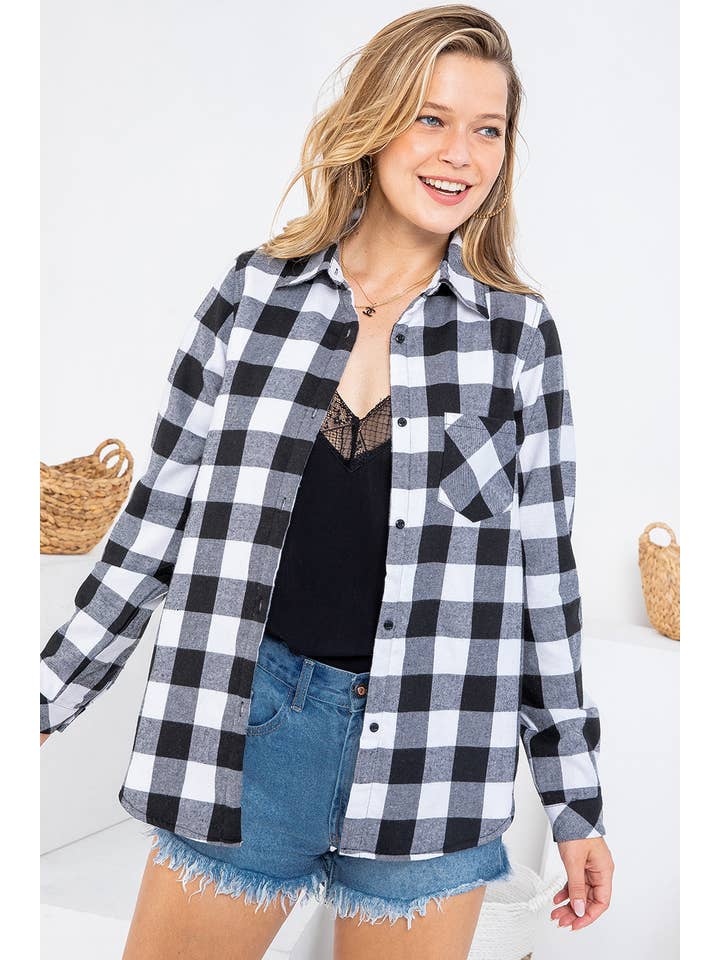 Sweet Lovely by Jen - Wholesale Button Down Shirt - Women's - SW148 PLAD SHIRT6