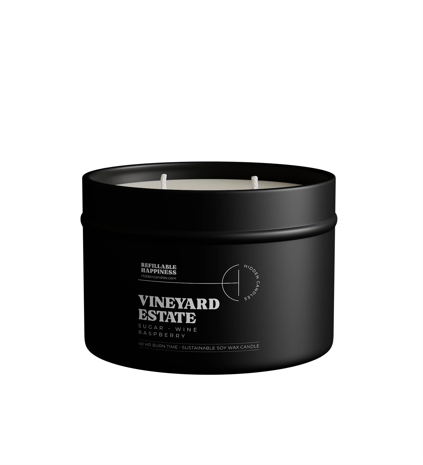 Hidden Candles - Wholesale Jar/Filled Candle - Vineyard Estate Candle Refill