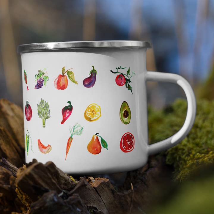 Forest Feast Enamel Mug for wholesale by The Forest Feast