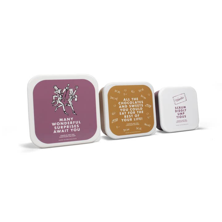 Snack Container Lunch Boxes Roald Dahl Charlie Chocolate for wholesale by Half Moon Bay By Design