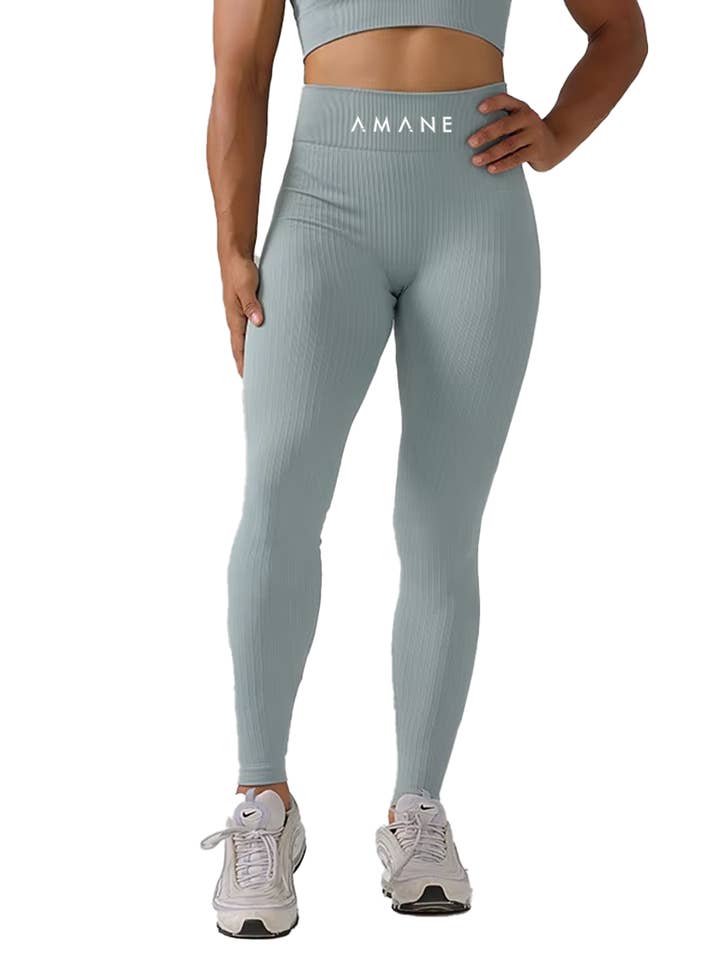 Pantalones deportivos acanalados Amane Beauty en color beige suave para venta al por mayor de Amane Beauty