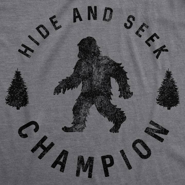 Crazy Dog T-Shirts - Wholesale Screen Printed T-Shirt - Men's - Hide And Seek Champion Graphic T-shirt Funny Bigfoot Tee4