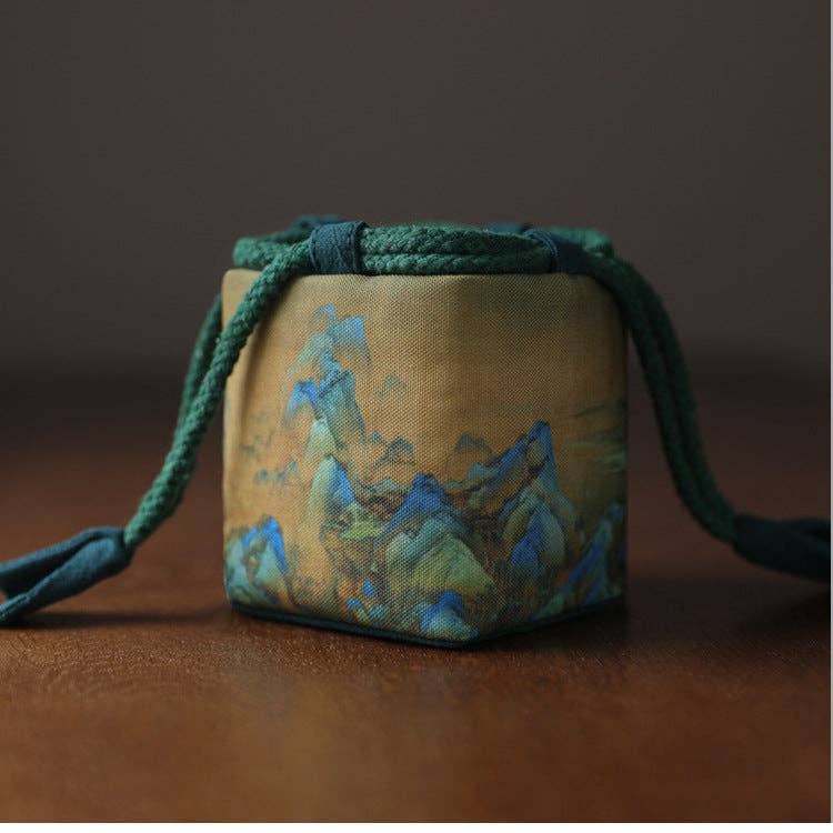 Gohobi （We cover U.S. import duties） - Wholesale Storage Bag - Gohobi Birds Mountains Rivers Teaware Storage Travel Bag Shifuku20