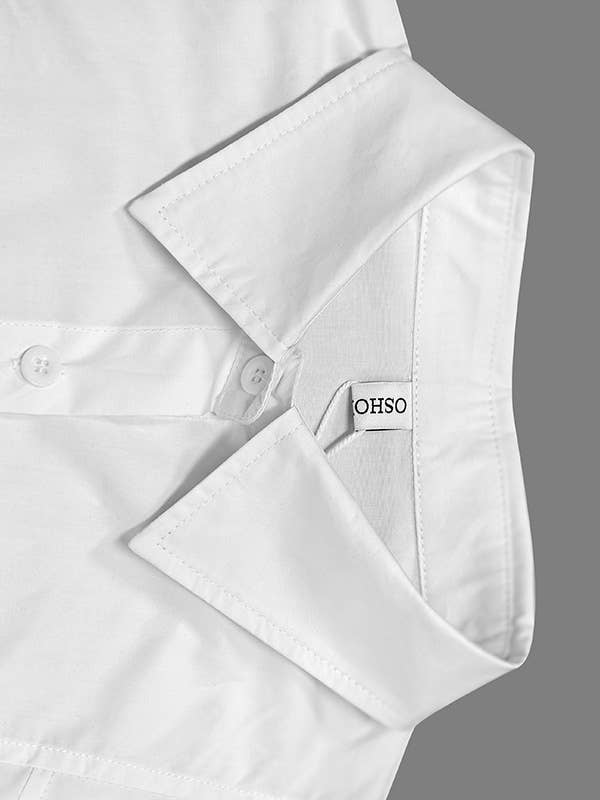 Sheer Trend - Vendita all'ingrosso Camicia button down - Donna - Bluse e camicie a maniche lunghe con bottoni, colore solido e colletto a revers.14