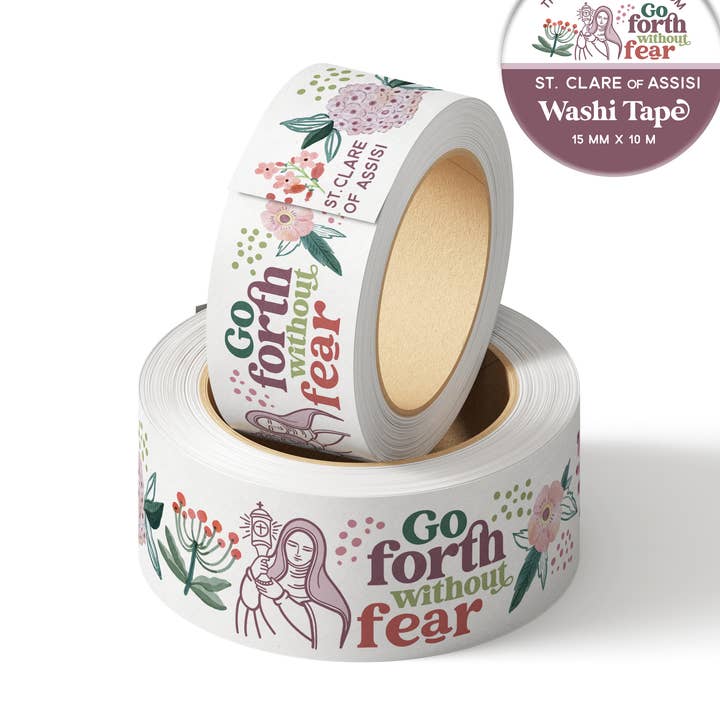 St. Clare of Assisi Washi Tape | 15mm x 10m for wholesale by The Stump of Jesse