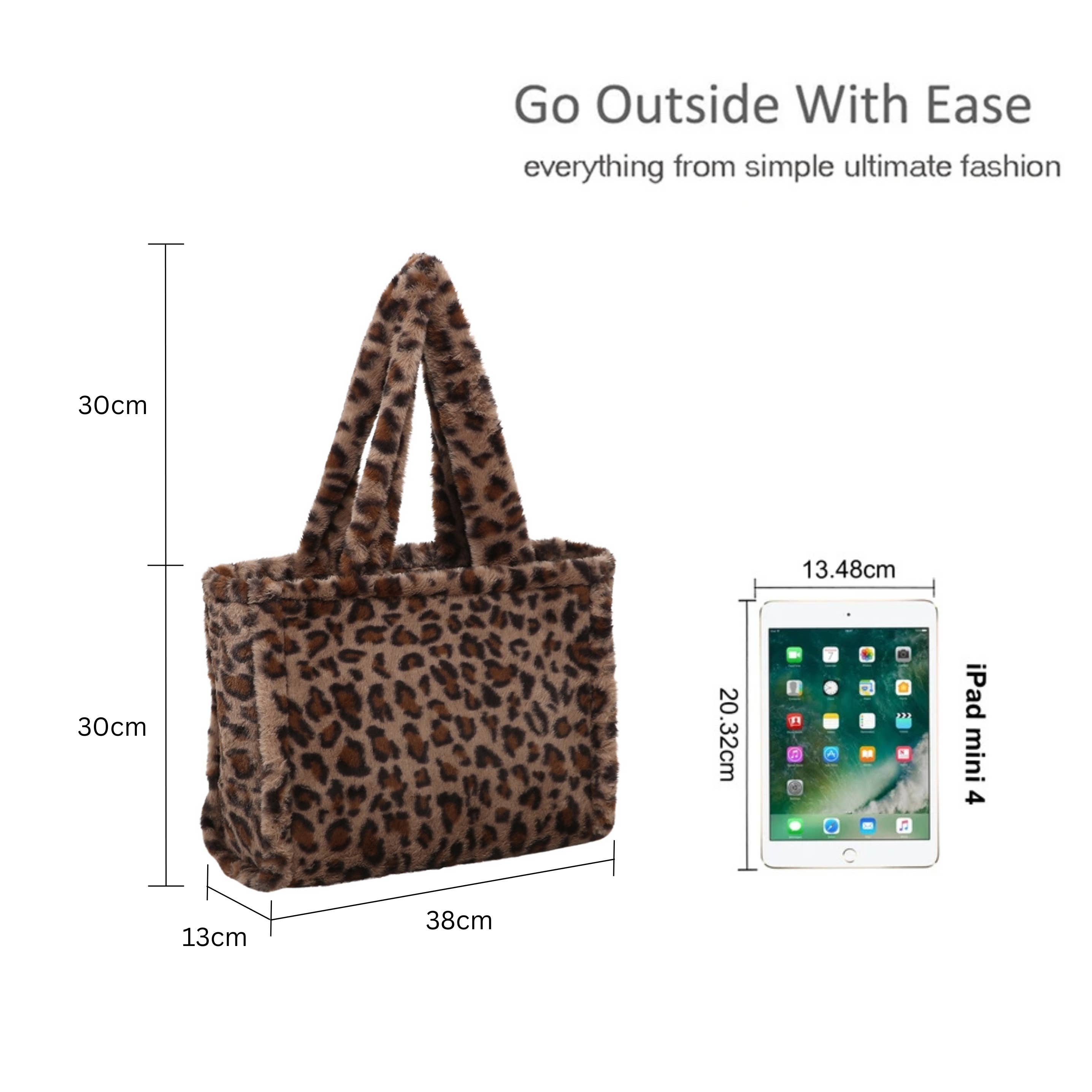 Ellas Trading – wholesale Tote bag – Women's – Leopard Print Tote Bag with Soft Shoulder Handle Design1