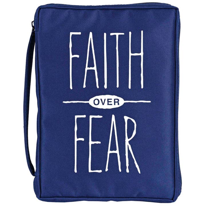 Bible Case Faith Over Fear Navy Large for wholesale by Dicksons