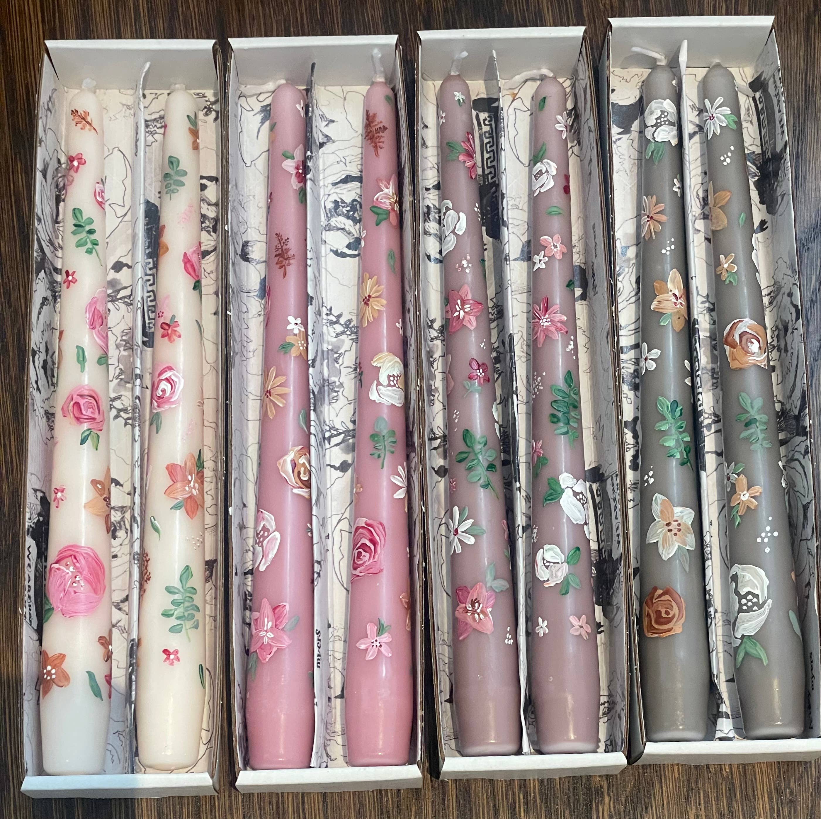 Ashley Myers - Wholesale Tapered Candle/Candlestick - Multicolor Floral Taper Pairs7