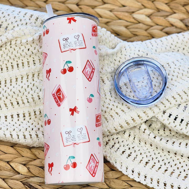 20 Ounce Tumbler - General Bookish - Cherry Books for wholesale by Be Kind Booktique