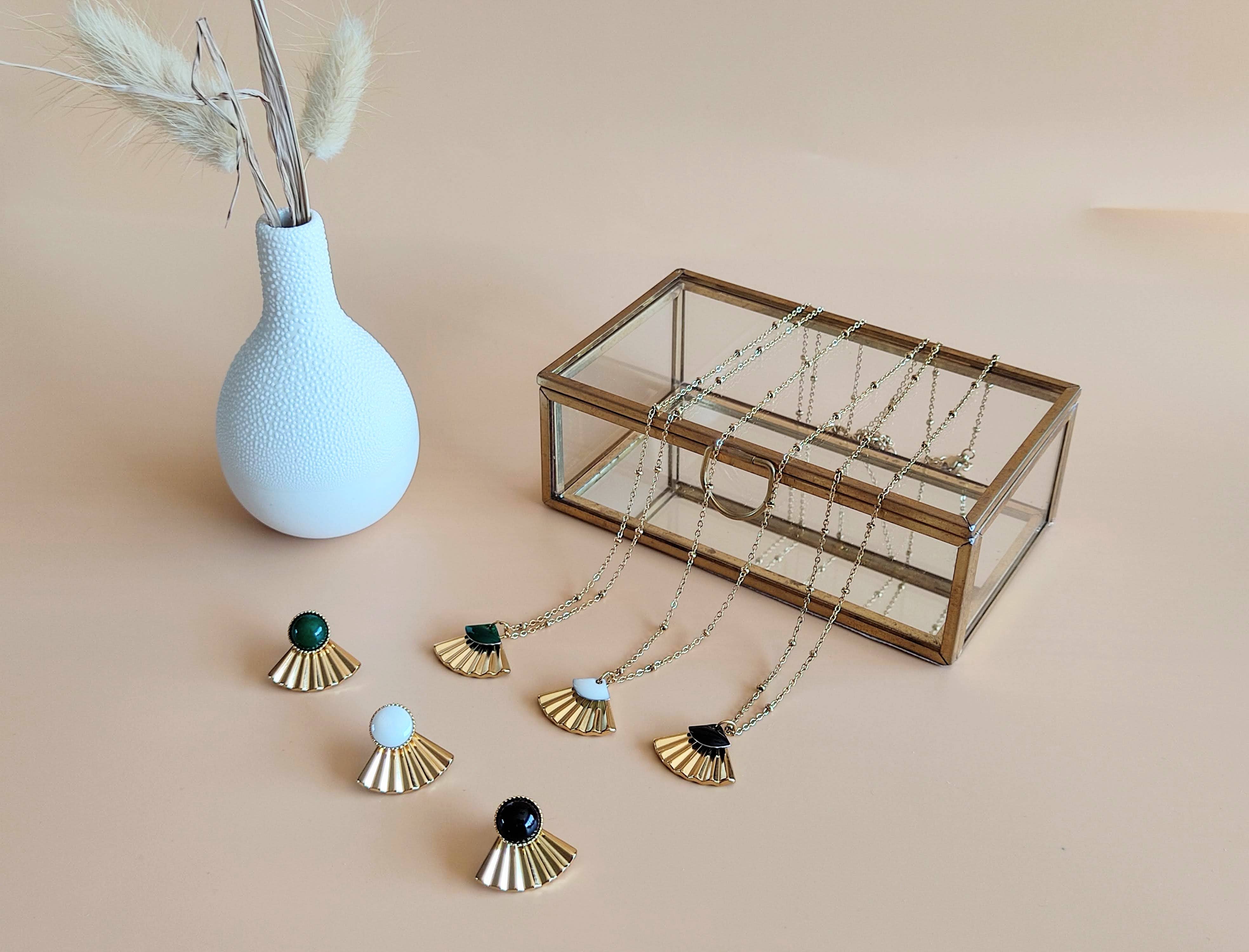 Sophie Bijoux - Vente Boucles d'oreilles pendantes - Boucles d'oreilles 3en1 La Mystérieuse Agate Noire7