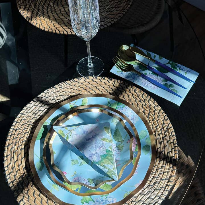 Sophistiplate - Wholesale Disposable plate - Dinner Plate Hydrangea - 8pk5