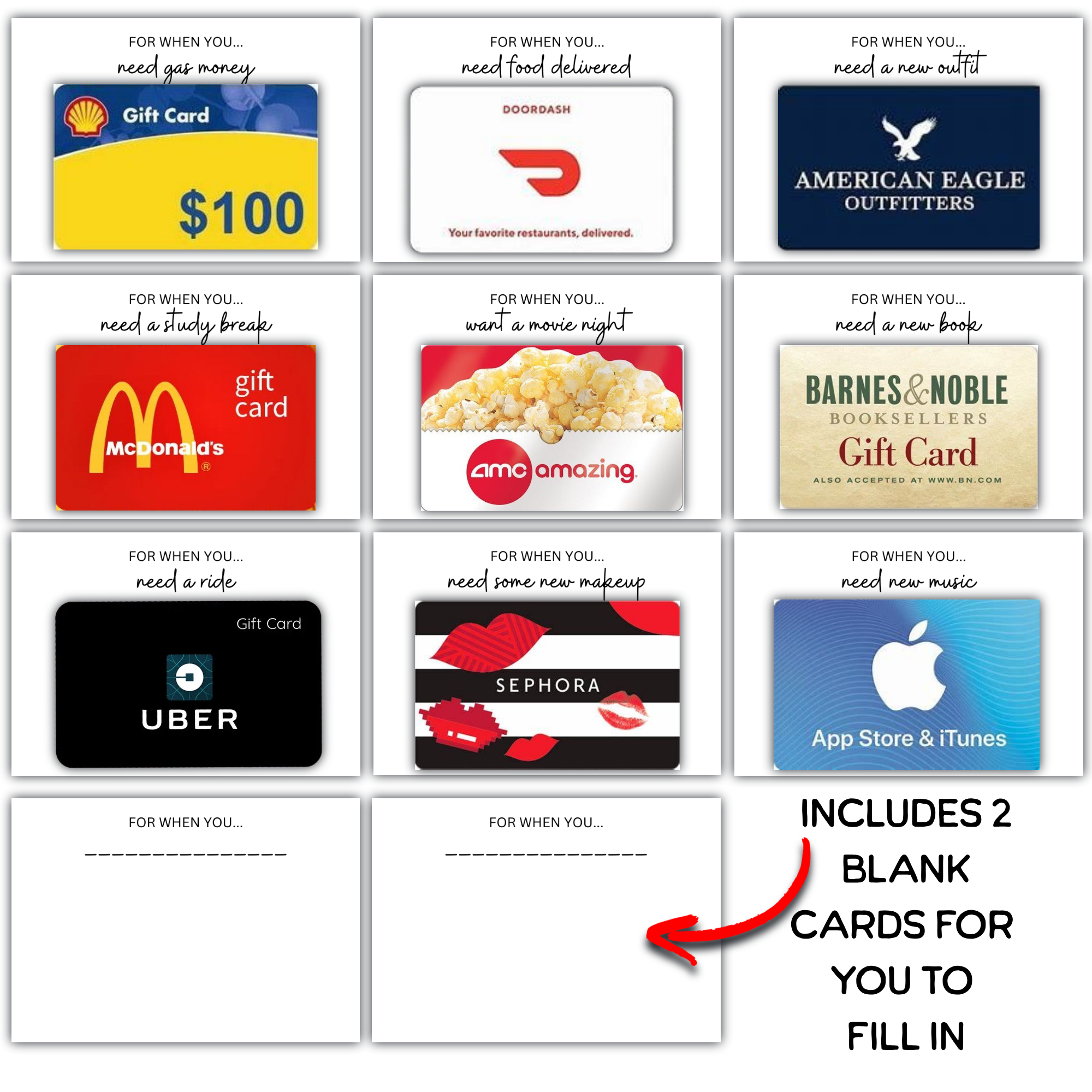 Nans Tees - Venta al por mayor Caja de regalo - Caja de supervivencia universitaria, caja de regalo universitaria, tarjetero, soporte para dinero, paquete de cuidado universitario7