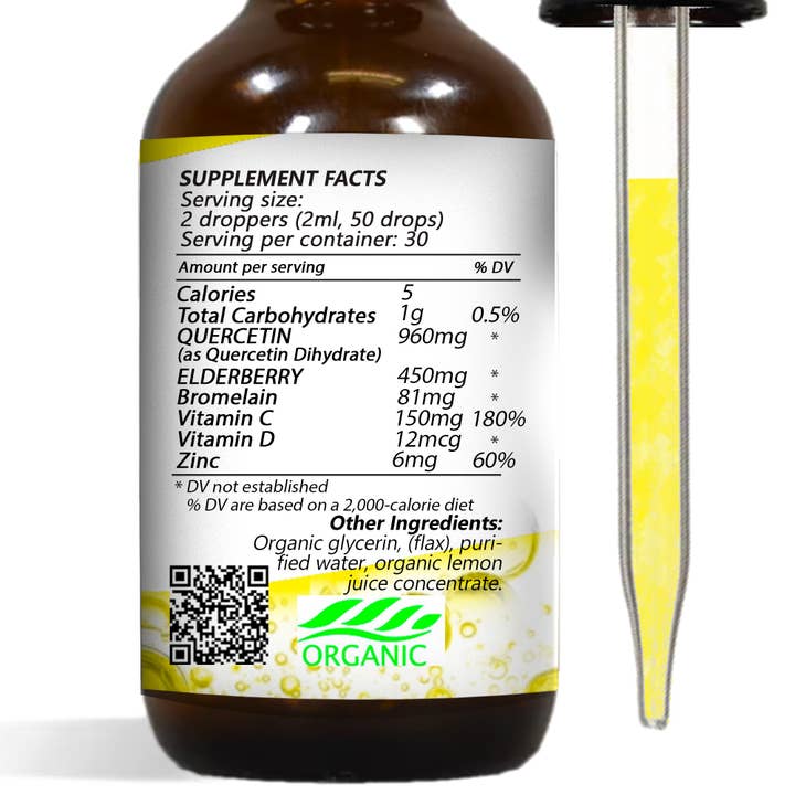 Healing Drops - Wholesale Oral Supplement/Vitamin - Liquid Quercetin Drops Natural Immune Support Healing Drops1