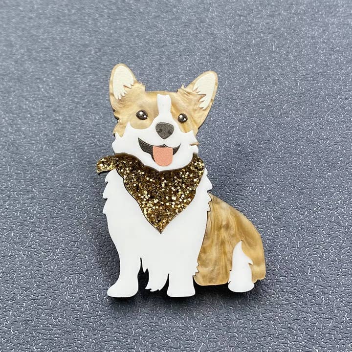 Mio Queena - Venta al por mayor Broches - Broche de Perro Corgi de Acrílico