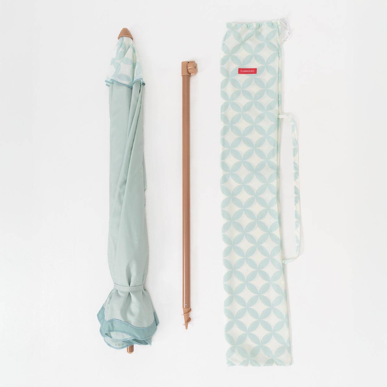 Flamingueo - Wholesale Beach Umbrella - Aquamarine wavy umbrella5