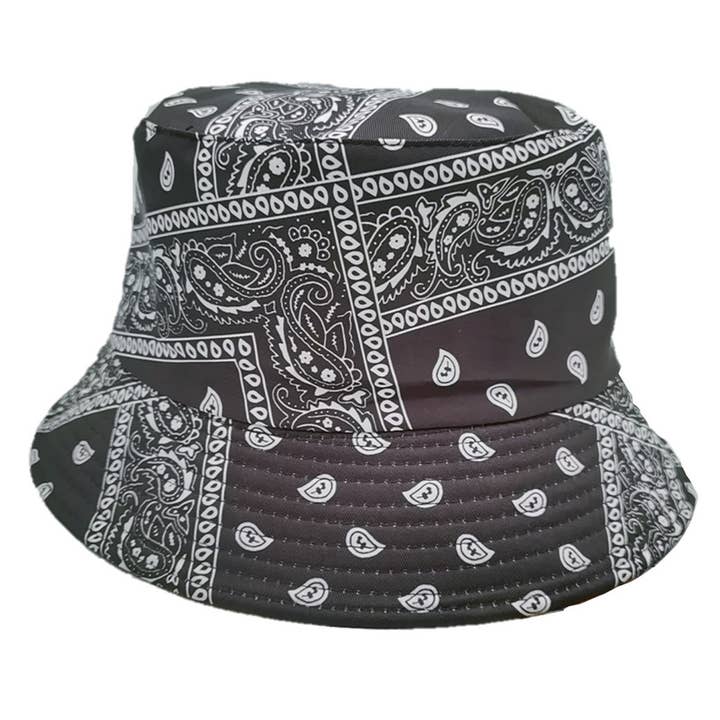 Sombrero de Cubo Diseño Paisley Negro Moda Clásica para la Cabeza para venta al por mayor de SFW Trade