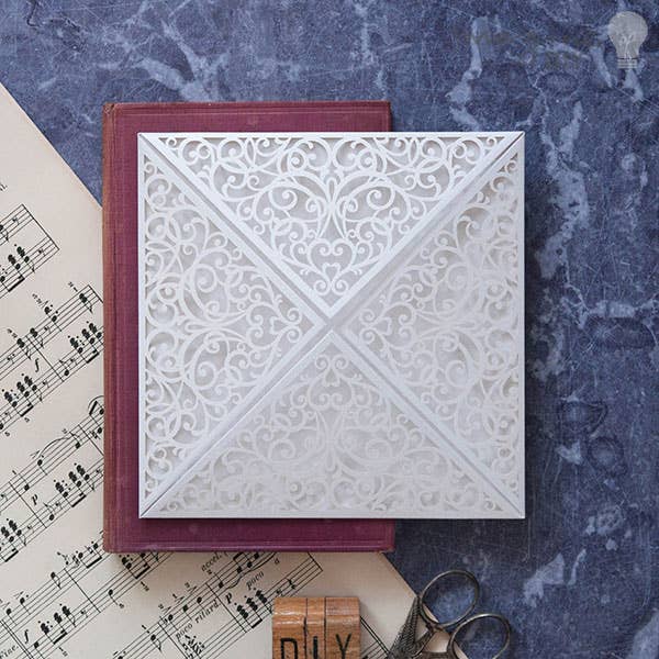 Imaginediy - Vendita all'ingrosso Biglietti di invito - Invito a nozze Corinne, bianco