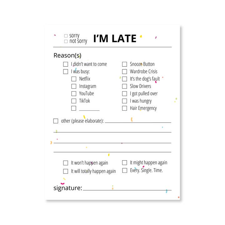 Public School Paper Co. - Wholesale Stationery/Notecard Set - Late Notes