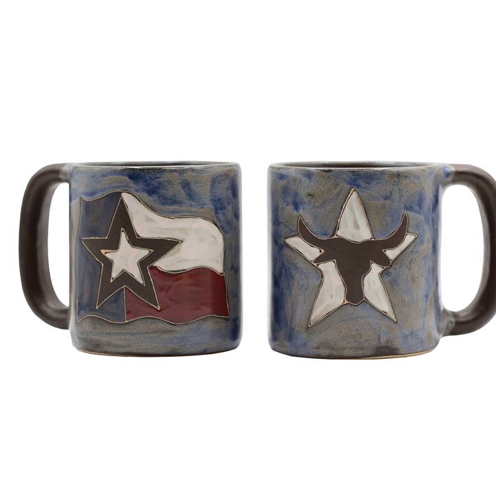 Mara Stoneware Texas Flag - Longhorn Mug for wholesale by Galleyware