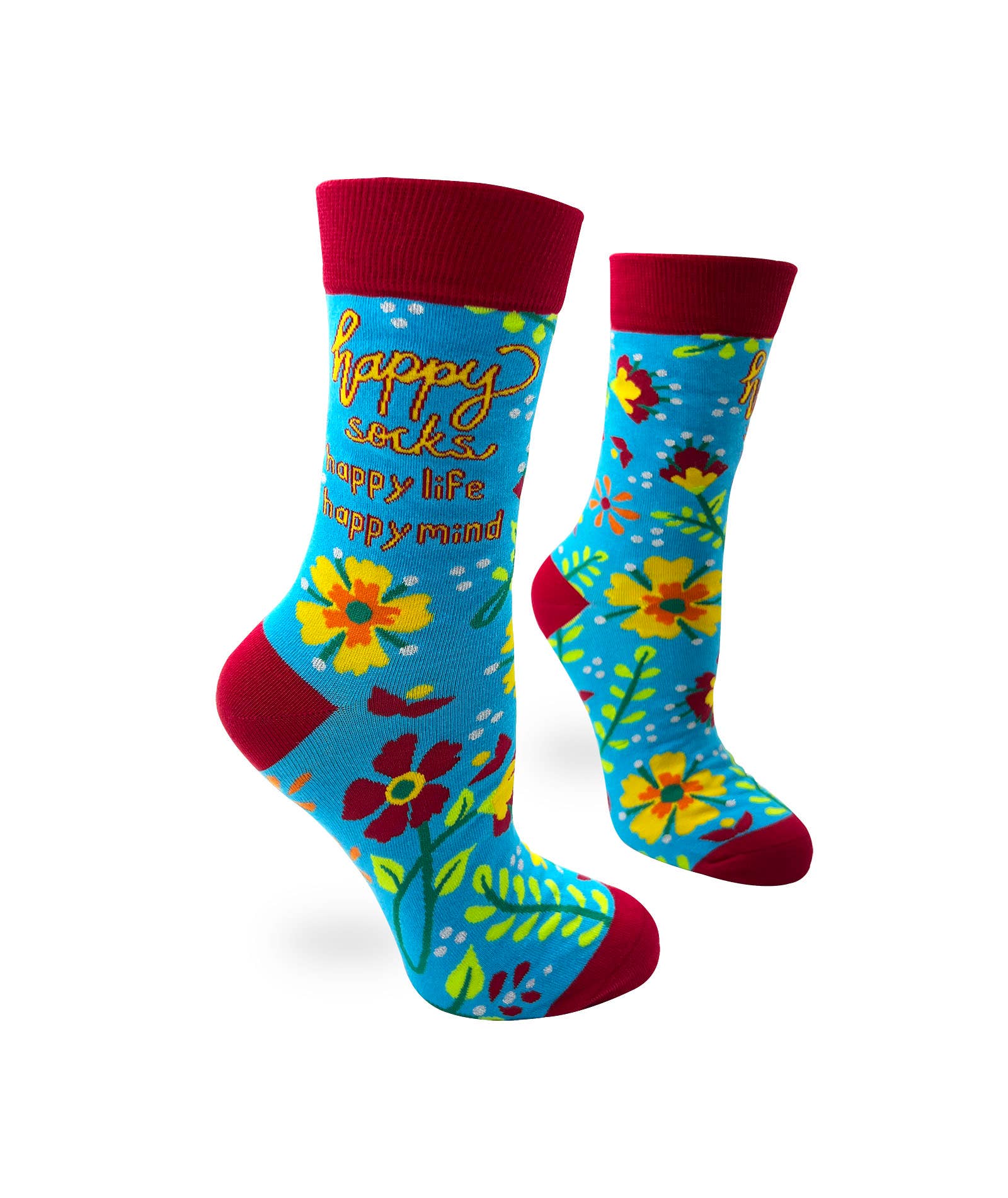 Fabdaz - Wholesale Socks - Women's - Happy Socks, Happy Life, Happy Mind Women's Crew Socks