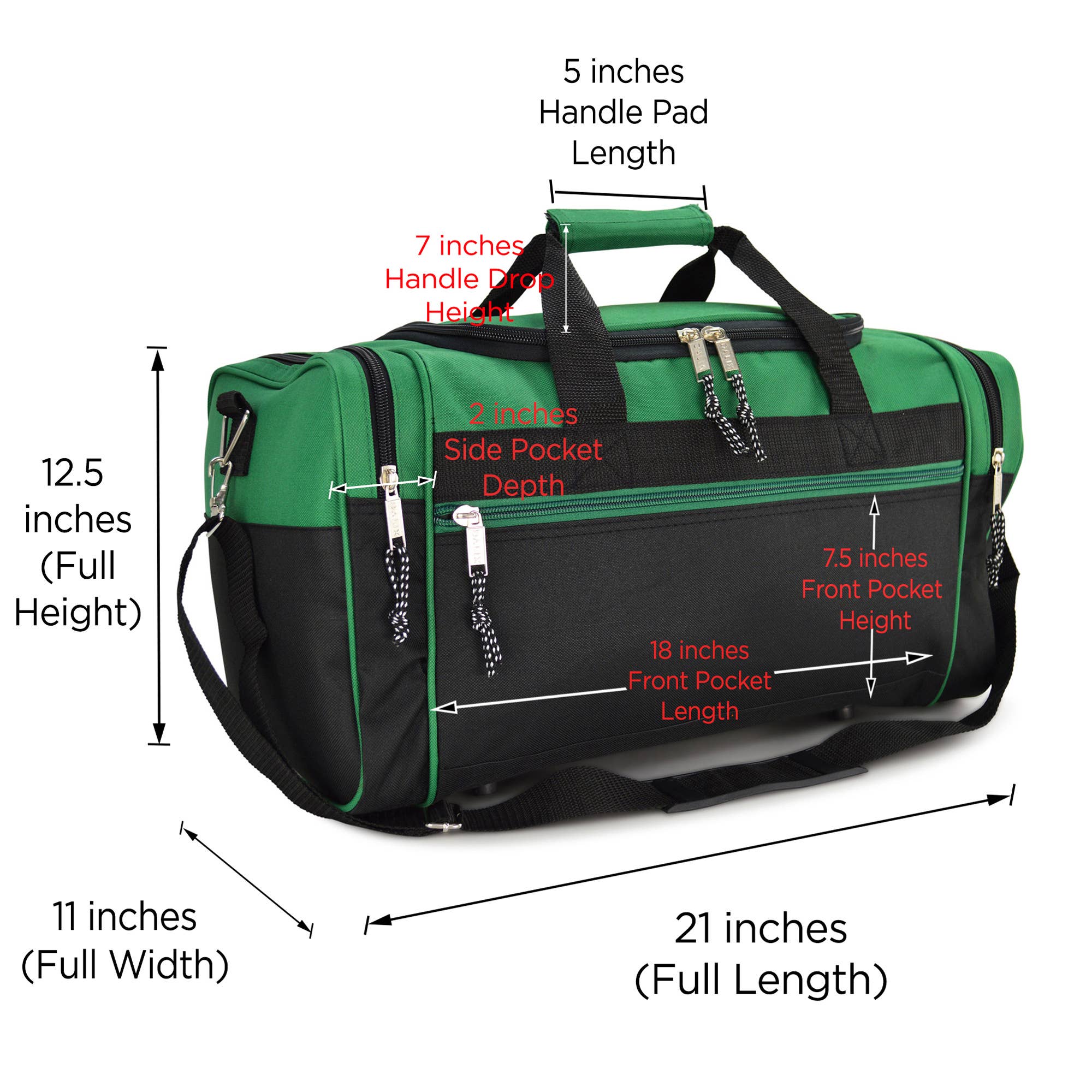 Dalix - Wholesale Weekender Bag - Unisex - DALIX 21" Blank Sports Duffle Bag Gym Bag Travel Duffel22