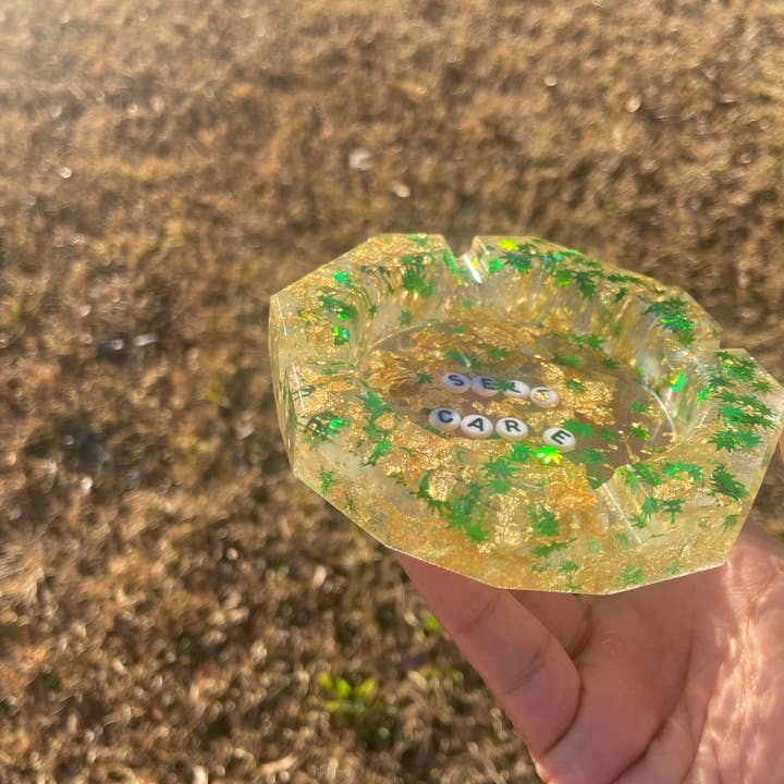 KraftzbyKenzie – wholesale Ashtray – Self-Care Circular Ashtray | Clear Ashtray | Self-Love2