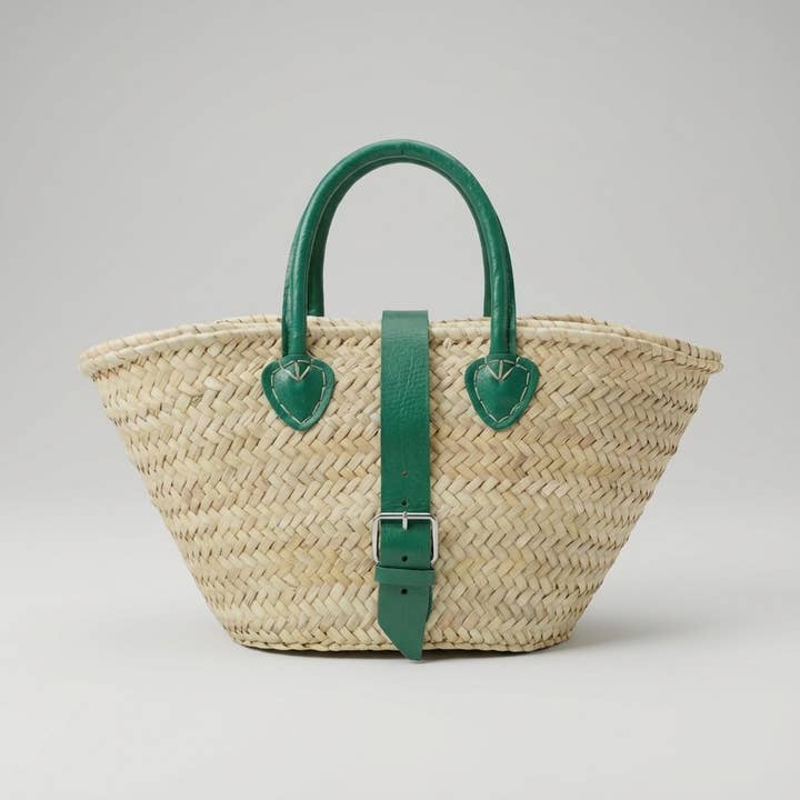 Melecraft - Vente Sac de plage - Sac en Paille Fait Main – Panier Français en Cuir3