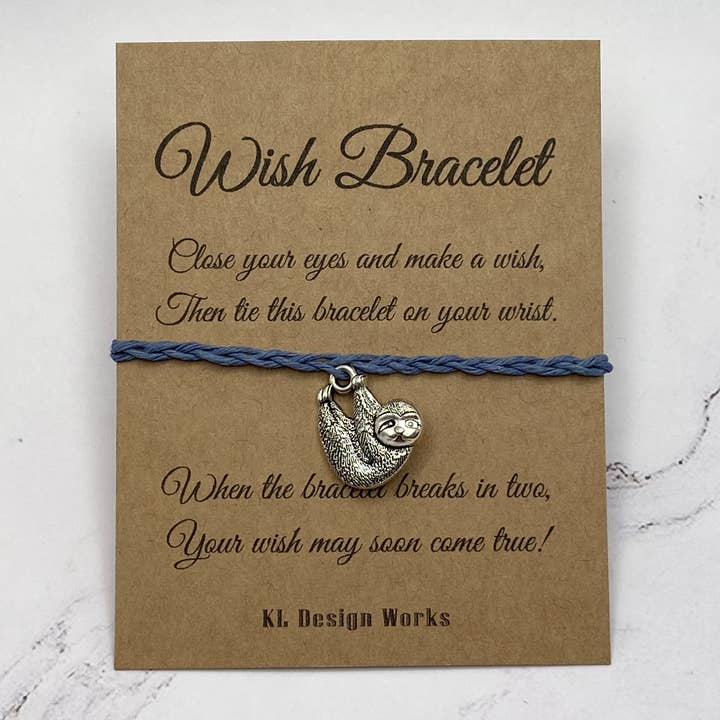 Wish Bracelet - Sloth (Single) for wholesale by KL Design Works