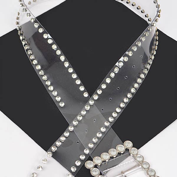 DUIDELIJK Doorzichtige riem met parelsluiting en parels voor groothandel op Faire1